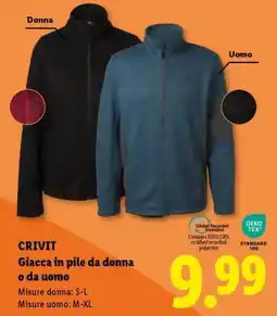 Lidl CRIVIT Giacca in pile da donna o da uomo offerta
