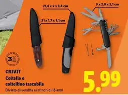 Lidl CRIVIT Coltello o coltellino tascabile offerta