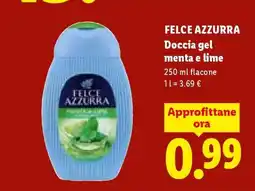 Lidl Felce Azzurra Doccia Gel menta e lime offerta