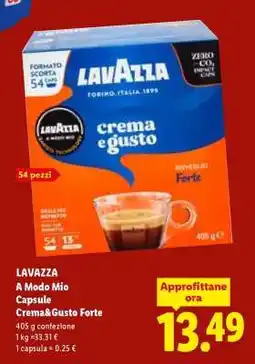 Lidl LAVAZZA A Modo Mio Capsule Crema&Gusto Forte offerta