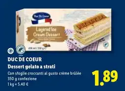 Lidl DUC DE COEUR Dessert gelato a strati offerta