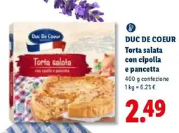 Lidl DUC DE COEUR Torta salata con cipolla e pancetta offerta
