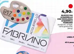 Unicoop Blocco fa7 acquerello con tavolozza acquerelli fabriano offerta