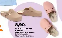 Unicoop Sandalo chiuso bambini con suola in pelle offerta