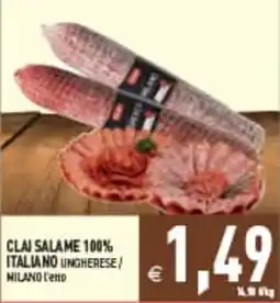 Supermercati Agorà Clai salame 100% italiano ungherese/ milano offerta
