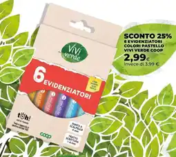 Unicoop Evidenziatori colori pastello vivi verde coop offerta