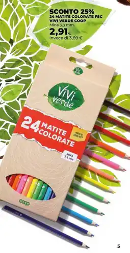 Unicoop Matite colorate fsc vivi verde coop offerta