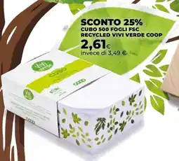 Unicoop Cubo 500 fogli fsc recycled vivi verde coop offerta