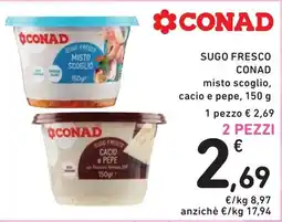 Spazio Conad Sugo fresco Conad misto scoglio cacio e pepe offerta