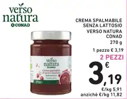 Spazio Conad Crema spalmabile al cacao e nocciola Verso Natura offerta
