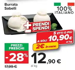 Carrefour Burrata Sabelli offerta