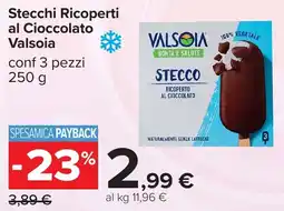 Carrefour Stecchi Ricoperti al Cioccolato Valsoia offerta