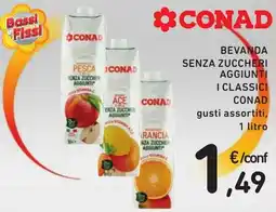 Spazio Conad Conad bevanda senza zuccheri aggiunti gusti assortiti offerta