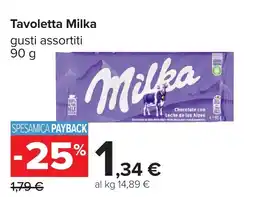 Carrefour Tavoletta Milka gusti assortiti offerta