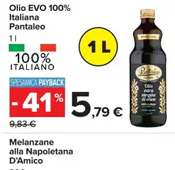 Carrefour Olio EVO 100% Italiana Pantaleo offerta