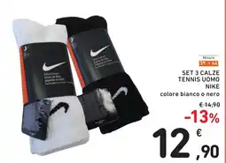 Spazio Conad Set 3 calze tennis uomo Nike offerta