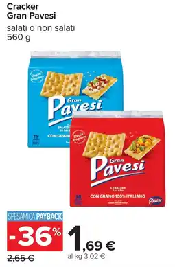 Carrefour Cracker Gran Pavesi offerta