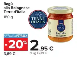 Carrefour Ragù alla Bolognese Terre d'Italia offerta