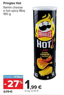 Carrefour Pringles Hot flammin cheese offerta