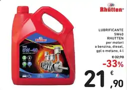 Spazio Conad Lubrificante Rhütten 5W-40 offerta
