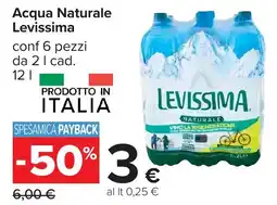Carrefour Acqua Naturale Levissima offerta
