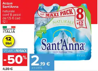 Acqua Sant'Anna naturale