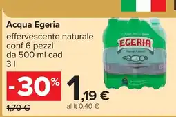 Carrefour Acqua Egeria effervescente naturale offerta