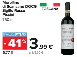 Carrefour Morellino di Scansano DOCG Sigillo Rosso Piccini offerta