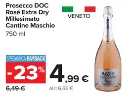 Carrefour Prosecco DOC Rosé Extra Dry Millesimato Cantine Maschio offerta