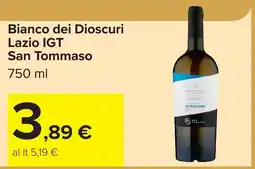 Carrefour Bianco dei Dioscuri Lazio IGT San Tommaso offerta