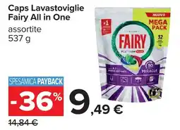 Carrefour Caps Lavastoviglie Fairy All in One assortite offerta