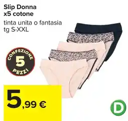 Carrefour Slip Donna cotone offerta