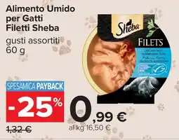 Carrefour Alimento Umidoper Gatti Filetti Sheba offerta