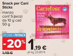 Carrefour Snack per Cani Sticks Carrefour offerta