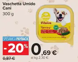 Carrefour Vaschetta Umido Cani Companino Vitalive Terrine offerta