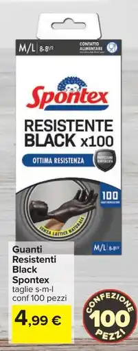 Carrefour Guanti Resistenti Black Spontex offerta