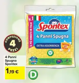 Carrefour 4 Panni Spugna Spontex offerta