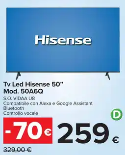 Carrefour Tv Led Hisense 50" offerta