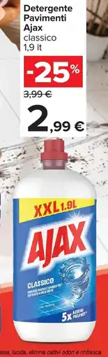 Carrefour Detergente Pavimenti Ajax classico offerta