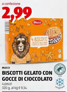 ALDI Mucci biscotti gelato con gocce di cioccolato offerta
