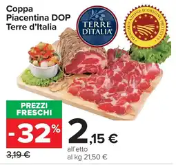 Carrefour Market Coppa Piacentina DOP Terre d'Italia offerta
