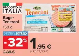 Carrefour Market Buger Teneroni Hamburger con Prosciutto Cotto offerta