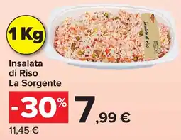 Carrefour Market Insalata di Riso La Sorgente offerta