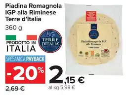 Carrefour Market Piadina Romagnola IGP alla Riminese Terre d'Italia offerta