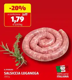 ALDI Il podere Salsiccia Luganega offerta