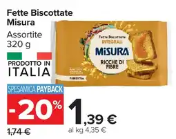 Carrefour Market Fette Biscottate Integrali Misura offerta