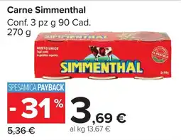 Carrefour Market Carne Simmenthal offerta
