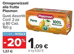 Carrefour Market Omogeneizzati alla frutta Plasmon offerta