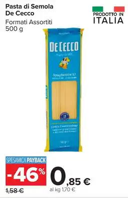 Carrefour Market Pasta di Semola De Cecco offerta