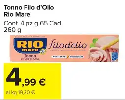 Carrefour Market Tonno Filo d'Olio Rio Mare offerta